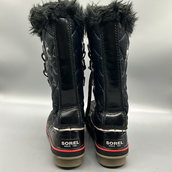Sorel Tolfino Black Quilted Faux Fur Waterproof Snow Winter Tall Boot sz 7 - Picture 4 of 9